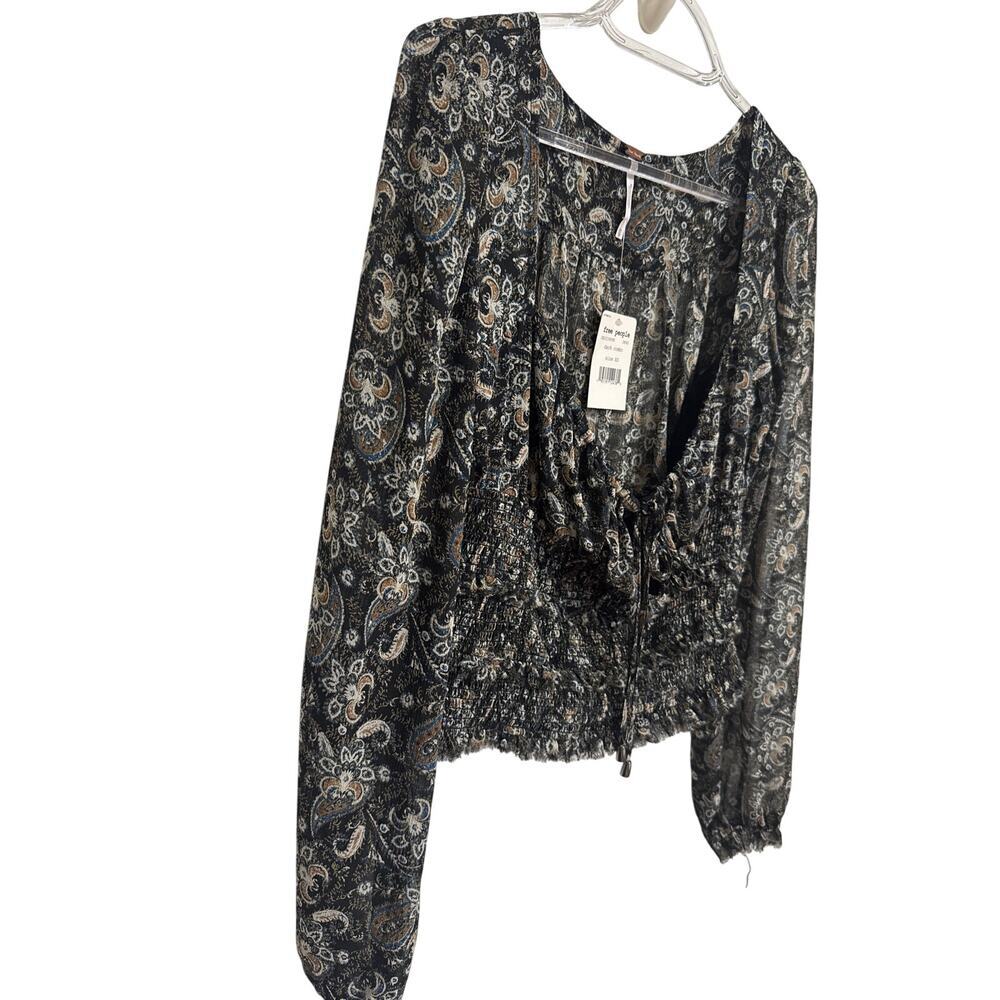Free People NWT Lolita Peasant Blouse Top Floral Combo Size XS0 - Picture 5 of 9